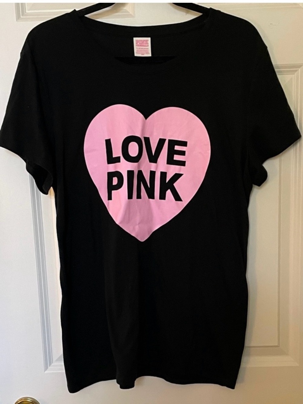 PINK Victoria's Secret Tag - Black with Pink Print- XL